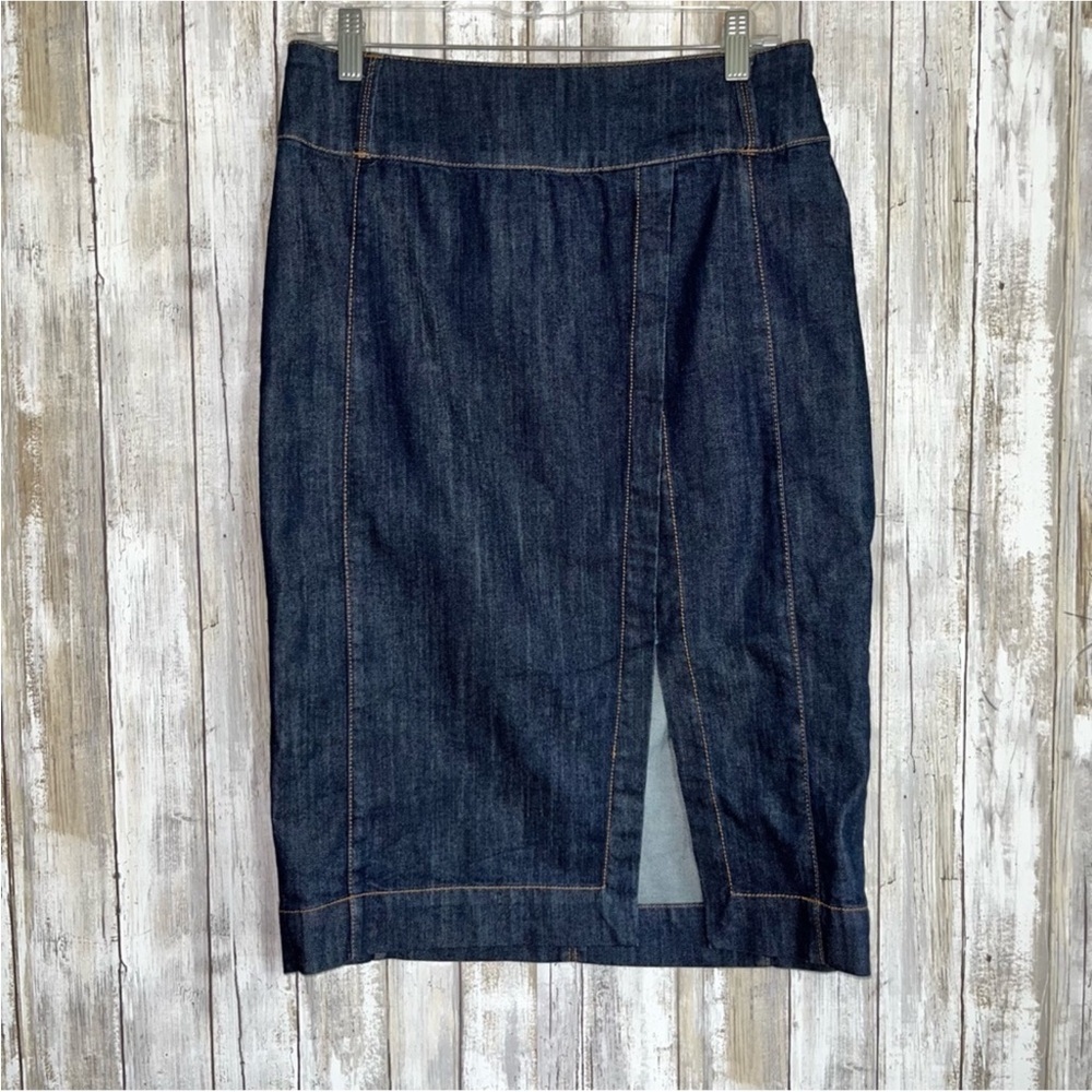 White House Black Market Dark Wash Denim Pencil Skirt - Picture 1 of 6
